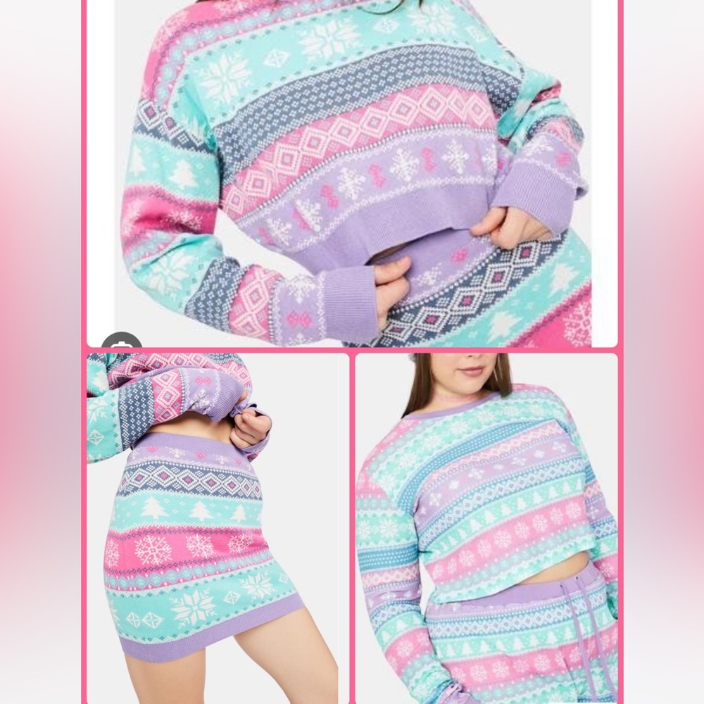 ❄️ dELiA*s by Dolls Kill Visions Of Sugarplums Fairisle 3 piece set ❄️